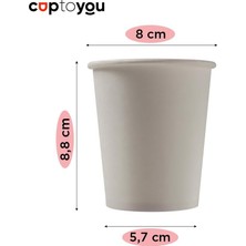 Mi-Ça Home Cuptoyou 75 Adet Tek Kullanımlık Karton Bardak 8 Oz 250 Ml, Beyaz Sıcak Bardaklar, Kağıt Meyve Suyu Bardağı, Parti Karton Bardakları