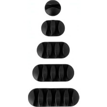 Mi-Ça Home 5 Adet Her Boy Toplam 15 Kanal Kendinden Yapışkanlı Kablo Düzenleyici - Masa, Araba, Ofis Için Kulaklık, Şarj ve Veri Kablosu Toparlayıcı - Kablo Tutucu (Siyah)