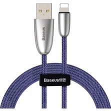 Mi-Ça Home Torch Serisi Alüminyum Alaşım Örgü Tasarım 1.5A 2 Metre Lightning ile Uyumlu Data ve Şarj Kablosu Mavi