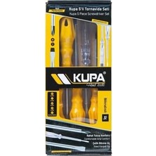 Mi-Ça Home 5 Parça Tornavida Seti, Manyetik Uçlar, Çelik Dövme Uç, Ergonomik Sap, Sarı Siyah, Model