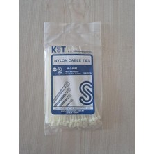 Mi-Ça Home Cırt Kelepçe 100'LÜ Paket Yüksek Dayanıklılık, Çok Amaçlı Naylon Kablo Bağı Beyaz Renk Iç ve Dış Mekan Kullanımı (142 * 2,5)