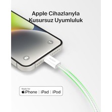 Mi-Ça Home 2'li Örgülü Usb-C - Lightning Kablo, 1,5 M, Yumuşak, Esnek ve Hızlı Şarj Kablosu, 14 ve Önceki Modeller, 9. Nesil iPad ve Airpods ile Uyumlu, Beyaz