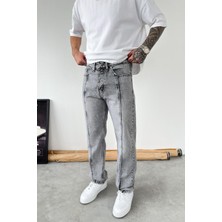 HAFKA Gri Ön Tasarım Çımalı Baggy Pantolon