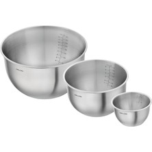 Mi-Ça Home Zwıllıng Fresh & Save Bowls Kase Seti S/m/l / 3-Parça, Paslanmaz Çelik, Metalik Gri