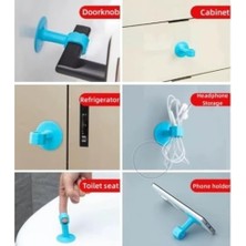 Mi-Ça Home Vantuzlu Geçmeli Kapı Kolu Stoper, 4'lü Set, Darbe Önleyici ve Kolay Montaj, Dayanıklı ve Pratik Tasarım