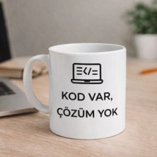 Kod Var Çözüm Yok Baskılı Kupa – Seramik Kahve Bardağı
