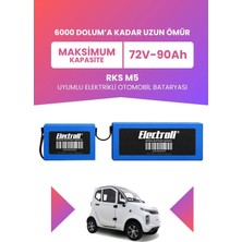 Electroll Rks M5 Batarya (Maksimum Kapasite) Lifepo4 72V 90AH Elektrikli Otomobil Bataryası