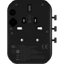 Mi-Ça Home Labs BL80 Seyehat Şarj Adaptörü 35W Gan Çoklu Priz Dönüştürücü (Siyah)