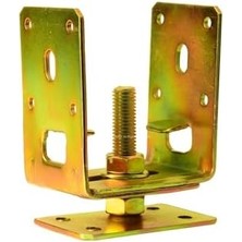 Mi-Ça Home Metal Ayağı, 7‑12 cm Ayarlanabilir, M14 Civatalı, Tablalı, Bahçe, Kamelya, Tente Ayağı, Dayanıklı Galvanizli Pergola Ayak