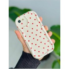 Mi-Ça Home 7-8 - Se 2020 ile Uyumlu Kırmızı Kalpler Baskılı Darbe Önleyici Lansman Kılıf