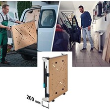 Mi-Ça Home Wolfcraft I Master Work 1600 I 6909000 I Iş Tezgahı I Atölye ve Şantiye Için Mobil Katlanabilir Çalışma Masası I Yüksekliği Ayarlanabilir Ayak I Matkap Standı ile Kullanım I Ölçüler 1035 x 695 mm