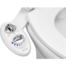 Mi-Ça Home Luxe Bidet Neo 185 Bidet Kendi Kendini Temizleyen Çift Başlıklı Manuel Tuvalet Aparatı, Beyaz