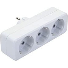 Mi-Ça Home 104-03 Lale Kablosuz 3'lü Topraklı Üçlü Priz Çoğaltıcı Beyaz 1410