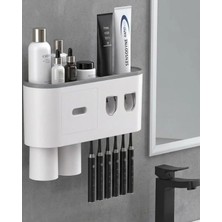 GIGA Çok Fonksiyonlu Diş Fırçası Tutucu Otomatik Dispenser Bardaklı Organizer