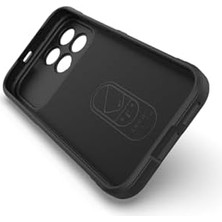 Mi-Ça Home - Poco ile Uyumlu F8 Pro Kılıf Kamera Korumalı Kabartmalı Yumuşak Renkli Silikon Kapak Mat Hisli Içi Kadife - Siyah