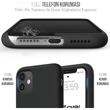 Mi-Ça Home Kılıf Ince Sıvı Silikon 3 Katmanlı Tam Kaplamalı Yumuşak Jel Kauçuk Kılıf Kapak (Siyah, 11)