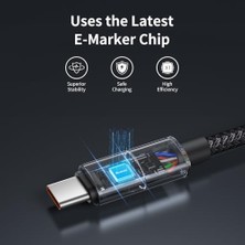 Mi-Ça Home CA-8180 USB Typec 6A 7 Renkli LED Işıklı Şarj Data Kablosu
