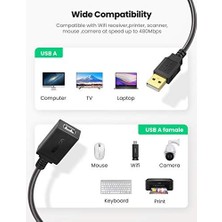 Mi-Ça Home USB 2.0 Uzatma Kablosu ile Aktif Wi-Fi Amplifikatör, A-Soket Üzerine A-Priz Için Wi-Fi-Kart USB Bellek, Wifi-Alıcı, Yazıcı, Monitör, Kamera, Fare, Klavye, Vs., 10M