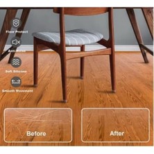 Mi-Ça Home Şeffaf Silikon Ayak Koruyucu Seti, Keçeli, 4'lü Paket, Zemin Koruyucu, Sessiz Keçe, Yüksek Kaliteli Elastik