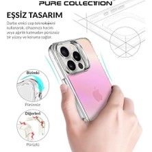 Mi-Ça Home Bix 16 Pro Pure Renk Geçişli Şeffaf Kılıf Çizilmeye Dayanıklı Darbe Emici Pembe