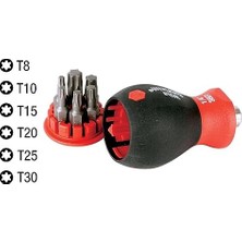 Mi-Ça Home 38045 Stubby Tornavida Six-In-One ile Koyabilirsiniz, Torx