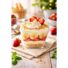 Mi-Ça Home Prizma Mika Tatlı Kabı 200 ml – Kapaksız Şeffaf Sert Plastik Tatlı Kasesi, 50 Adet