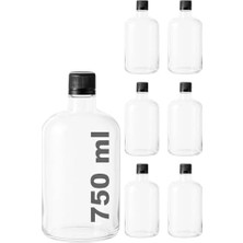 Mi-Ça Home 750 ml Şeffaf Tombul Yağ Şişesi Sızdırmaz Akıtıcılı Kapaklı 750 cc Yağdanlıklı Cam Şişe 6 Adet