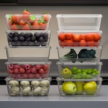 Mi-Ça Home Porsima 1072 20'li Buzluk Düzenleyici Saklama Kabı Kendinden Kapaklı Derin Dondurucu Saklama Kabı 1lt Şeffaf