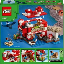 Daisy Home Mooshroom Evi 21270, 8 Yaş ve Üzeri Erkek ve Kız Çocuklar Için Mantar Tarlaları, Steve Figürü ve Yaratıklar Içeren Rol Yapım Oyuncağı Yapım Seti, Doğum Günü Hediyesi Fikri (500 Parça)