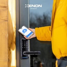 Mi-Ça Home Smart Akıllı Kapı Kilidi | Parmak Izli Şifreli Bluetooth Gateway Uyumlu Siyah (X8056)