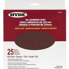 Mi-Ça Home Hyde Yuvarlak Zımpara Diski, 9 Inç 150 Grit, 25'li Paket Radyal Zımpara 09873 ile Uyumludur
