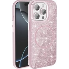 Mi-Ça Home 15 Pro Için ile Uyumlu Kılıf Parlak Simli Shinig Okso Kapak Pembe