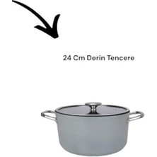 Mi-Ça Home Akdeniz Royal 7 Parça Metal Kulplu Döküm Tencere Seti Gri