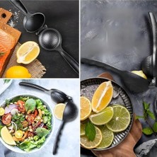 Mi-Ça Home Döküm Limon Sıkacağı Siyah Metal Narenciye Sıkacağı - Manuel Limon Mandalina ve Portakal Sıkacağı - Limon Presi Büyük Boy Sıkacak - Metal El Limon Sıkacağı