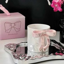 Mi-Ça Home Kurdele Kupa (Pembe) - Hediye Seramik Kupa