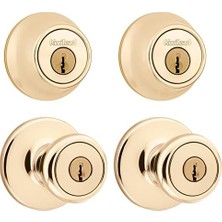 Mi-Ça Home 242 Tylo Entry Knob And Cylinder Deadbolt Pack In Satin Chrome