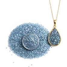 Mi-Ça Home Epoksi Reçine Için Kırık Cam, Sedefli Gökyüzü Mavisi, 50GR, Dekoratif Cam, Mum ve Projeleri