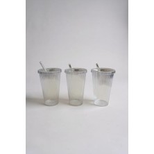 Mi-Ça Home Ucr Home Cam Pipetli Mika Bardak Origami Stil Kapaklı Meşrubat Soğuk Sıcak Kahve Pinterest 3 Adet