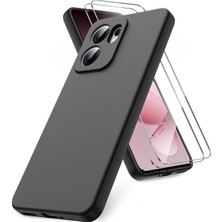 Mi-Ça Home - Oppo ile Uyumlu Reno 13F Kılıf Kamera Korumalı Yumuşak Renkli Mat Silikon + 9h Ekran Koruyucu Cam 2in1 Set 13FS
