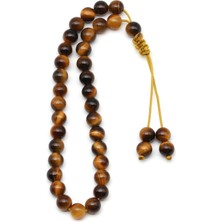 Yürük Market Kaplan Gözü Doğal Taş Bileklik Tesbih Erkek – Parlak Cilalı Premium Hediyelik Tesbih, Şık Tasarım