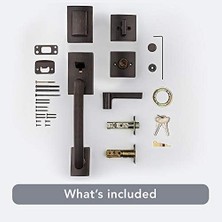 Mi-Ça Home 180SPHXSPL Sqr 11P Smt Spyglass Tek Silindir Handleset Kolu Smartkey ile Motorları, Venedik Bronz