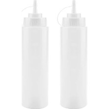 Mi-Ça Home Promosyonca Şeffaf Plastik Sos Şişesi, Ketçap Mayonez Sosu Için Sıkma Şişesi (2)