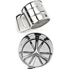 Mi-Ça Home Pratik Paslanmaz Tetikli Metal Un Eleği - Paslanmaz Metal Un ve Şeker Eleği - Metal Elek