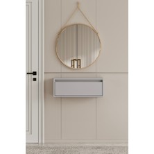 Feyza Design Sis Gri Mdf Duvara Monte Dresuar, 50 Cm, Şık ve Kullanışlı Tasarım