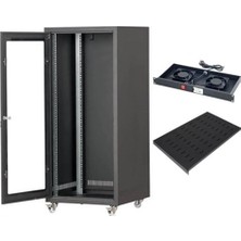 Setrack 19'' 26U 600X600 Tekerlekli Rack Kabinet+Fan+Sabit Raf