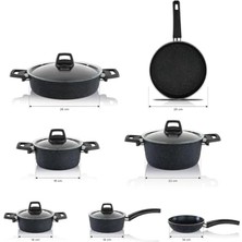 Mi-Ça Home Schäfer Schafer Dark Storm Y.y. Tencere Seti 12 Parça- Siyah