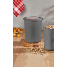 Mi-Ça Home Vip Ahmet Vakumlu Saklama Kabı Silindir, Gri 2, 10 Ltx4'lü