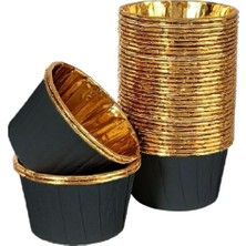 Mi-Ça Home 25’li Muffin Kek Kalıbı – Siyah Dış Gold Iç Lüks, Isıya Dayanıklı, Şık ve Tek Kullanımlık Cupcake Kalıbı