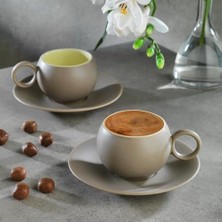 Mi-Ça Home Schafer Aurora 2 Kişilik Kahve Fincan Seti 4 Parça-Kahve/bej