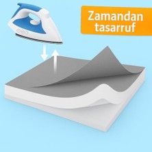 Mi-Ça Home Greenline Ütü Masası Kılıfı, Keçeli, Yanmaz Pamuklu, Düz Gri Desen, 145X56 Cm, Battal Boy